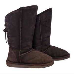 Bear Paw Suede Boots Dark Brown, Size 7